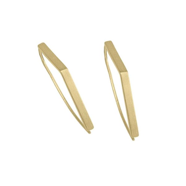 Pendientes geométricos de plata con baño de oro 18k