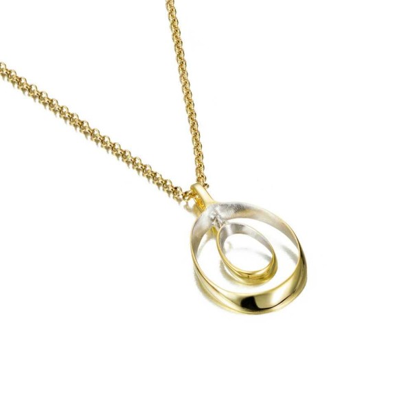 Rounded 18k gold vermeil silver pendant