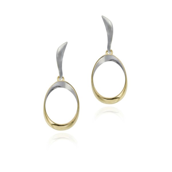 Oval drop 18k gold vermeil silver earrings