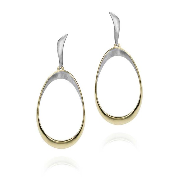 Oval drop 18k gold vermeil silver earrings