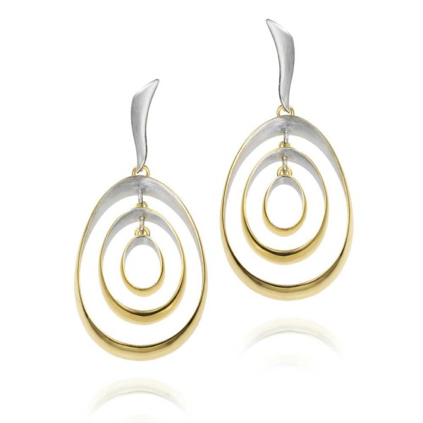 Drop 18k gold vermeil silver earrings