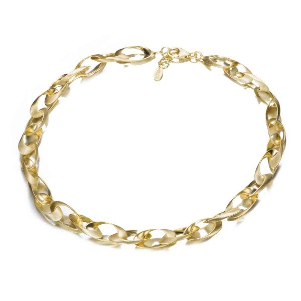 Collar corto de plata con baño de oro 18k