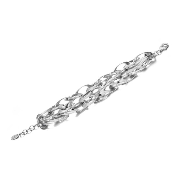 Elongated link design bracelet in sterling silver