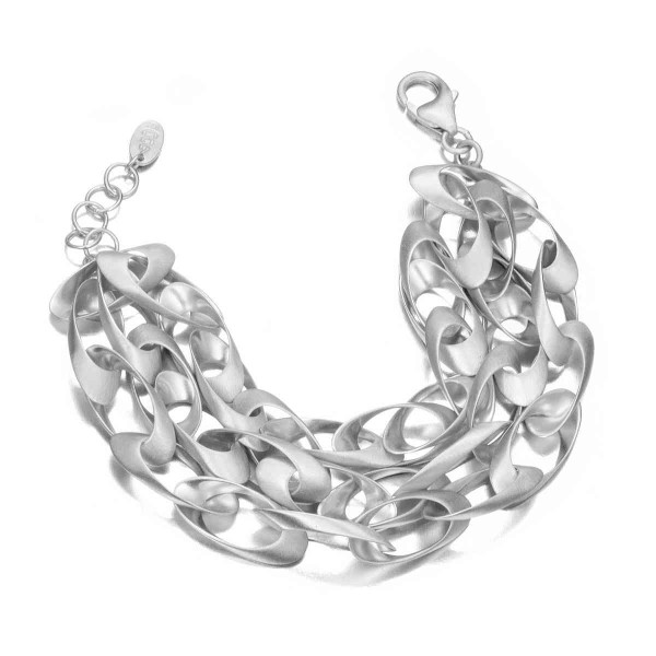 Elongated link design bracelet in sterling silver