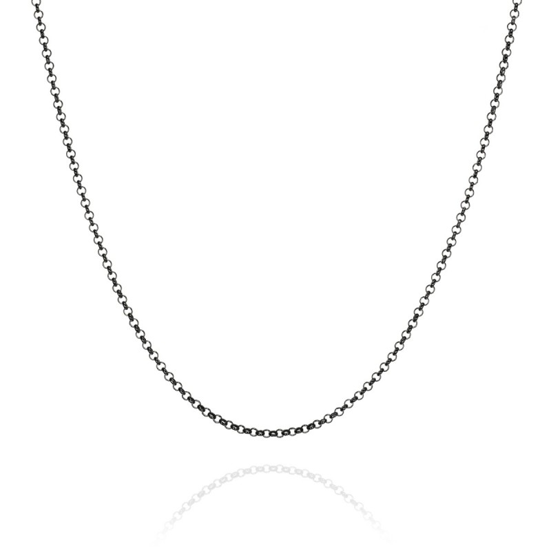 Chain in Silver 40 cm. Black Ruthenium