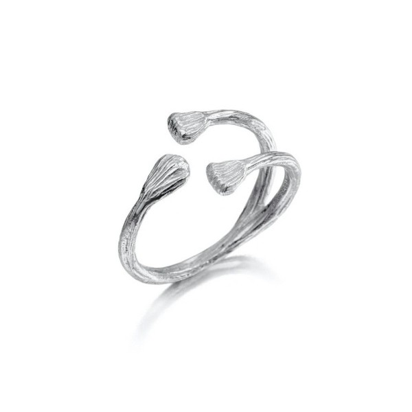 Anillo ajustable de textura irregular en plata de ley 925