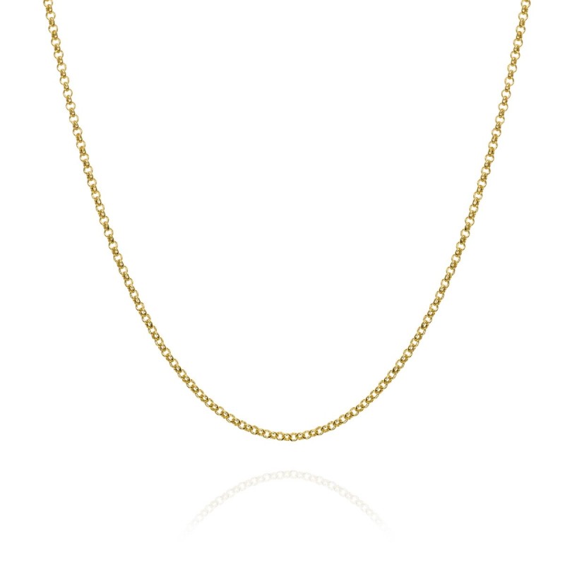 Chain in Silver 40 cm. 18 k Gold