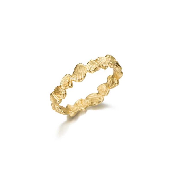 Irregular-texture ring in sterling silver with 18k gold vermeil