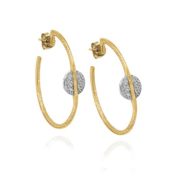 Aros pequeños de plata con baño de oro 18k
