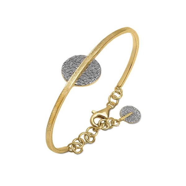 Brazalete de plata con baño de oro 18k