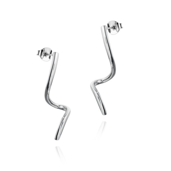 Pendientes espiral de plata de ley 925