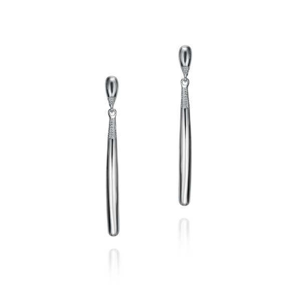 Long earrings in sterling silver