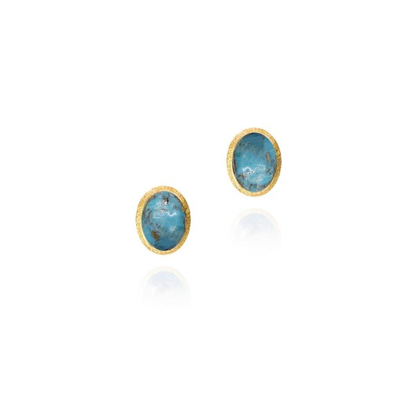 Pendientes con turquesa de plata con baño de oro 18k