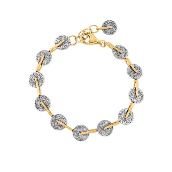 Pulsera de plata con baño de oro 18k