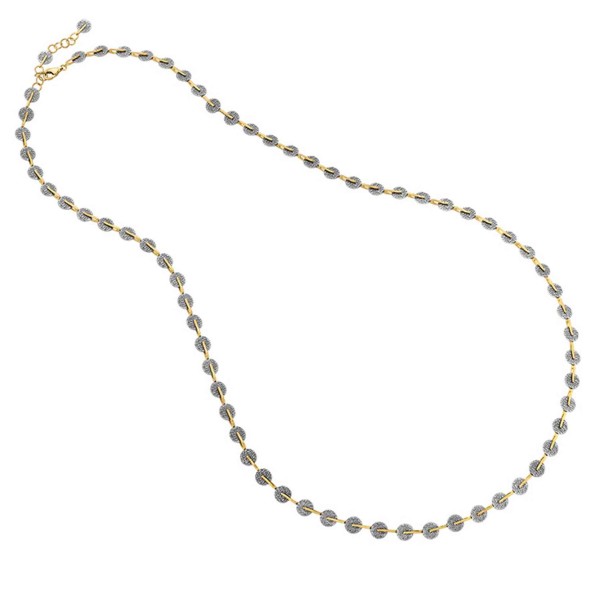 Collar largo de plata con baño de oro 18k