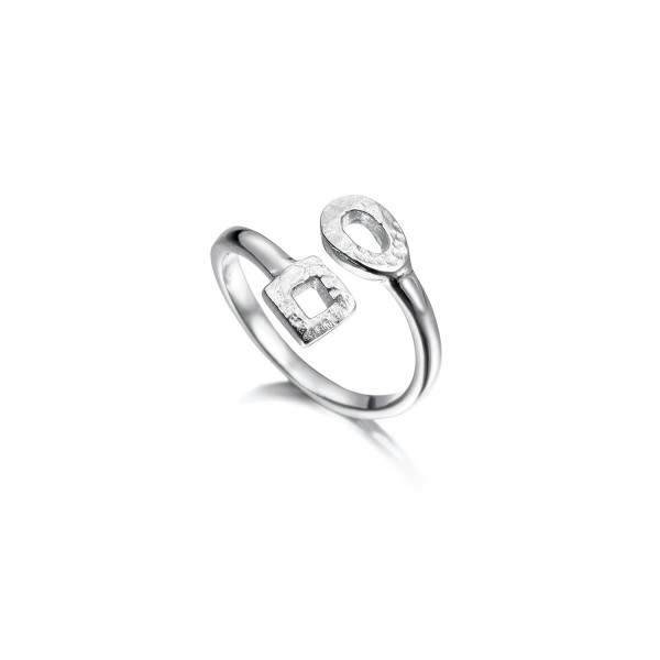 Geometric ring in sterling silver 925