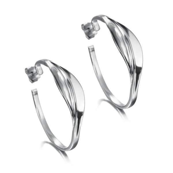 Pendientes aros de presión de plata de ley 925