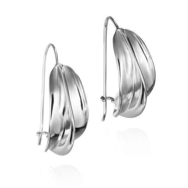 Wavy hook earrings in sterling silver 925