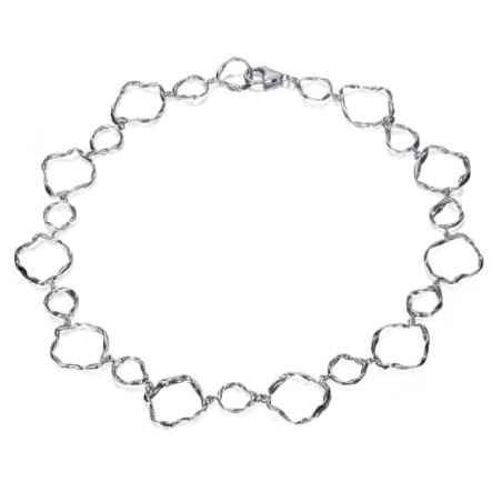 Necklace with irregular shapes in sterling silver