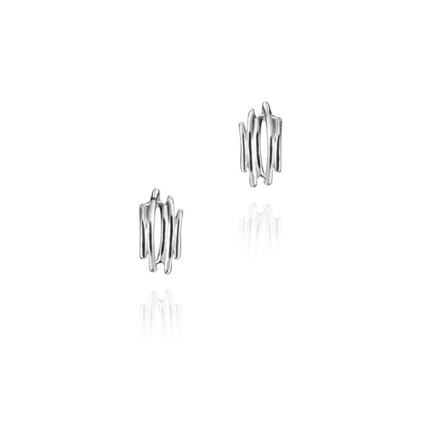 Irregular motif earrings in sterling silver 925