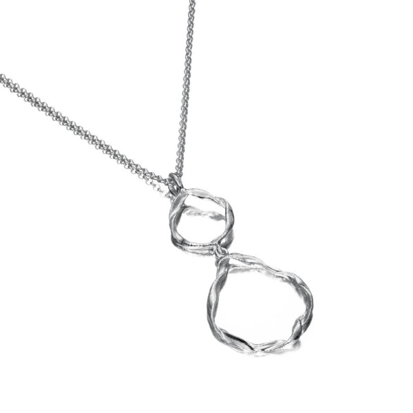 Irregular two-link pendant in sterling silver 925