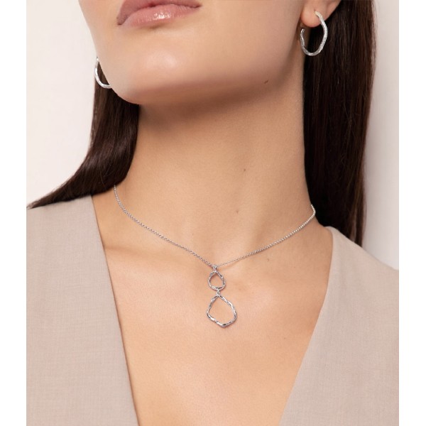Irregular hoop earrings in sterling silver 925
