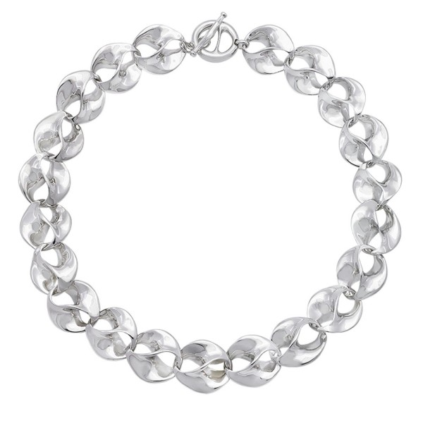 Collar con eslabones grandes de plata de ley 925