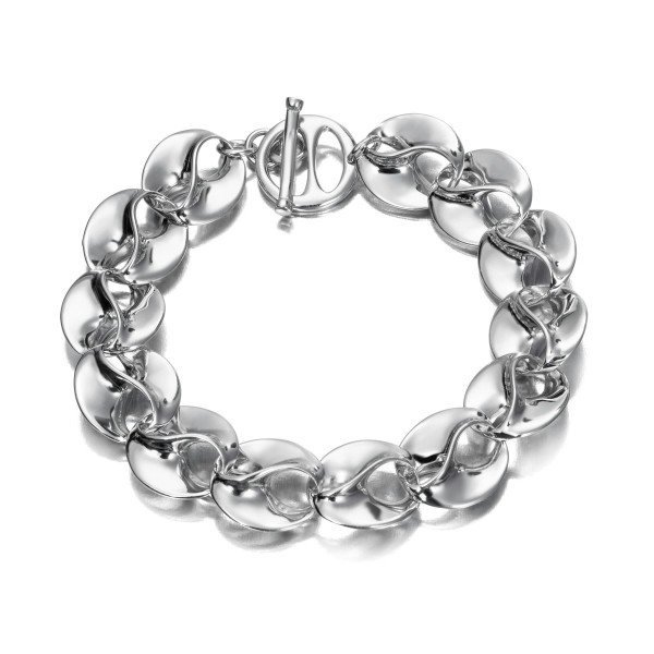 Pulsera de eslabones de plata de ley 925