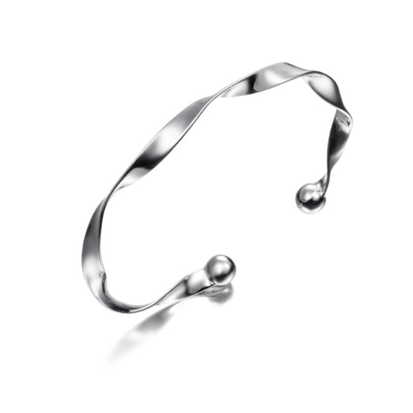 Spiral bangle in sterling silver 925