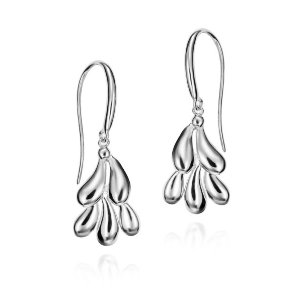 Hook earrings with rounded shapes design in sterling silver