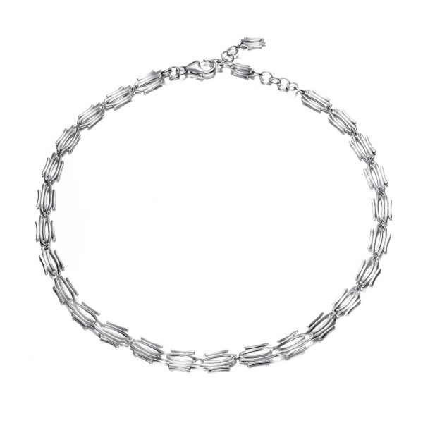 Irregular motif necklace in sterling silver 925