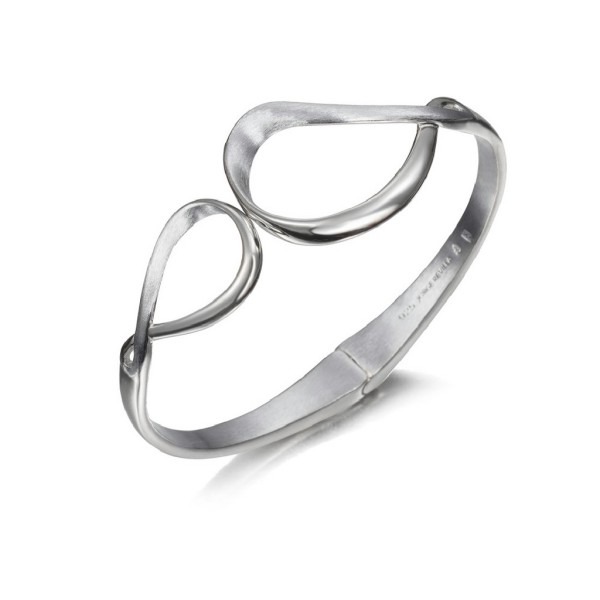 Fluid organic bangle in sterling silver 925