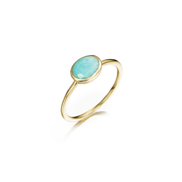Oval Amazonite Ring in Sterling Silver & 18k Gold Vermeil