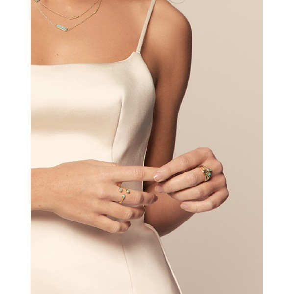 Amazonite Ring in Sterling Silver & 18k Gold Vermeil
