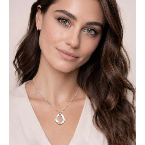 Inverted V design pendant in sterling silver