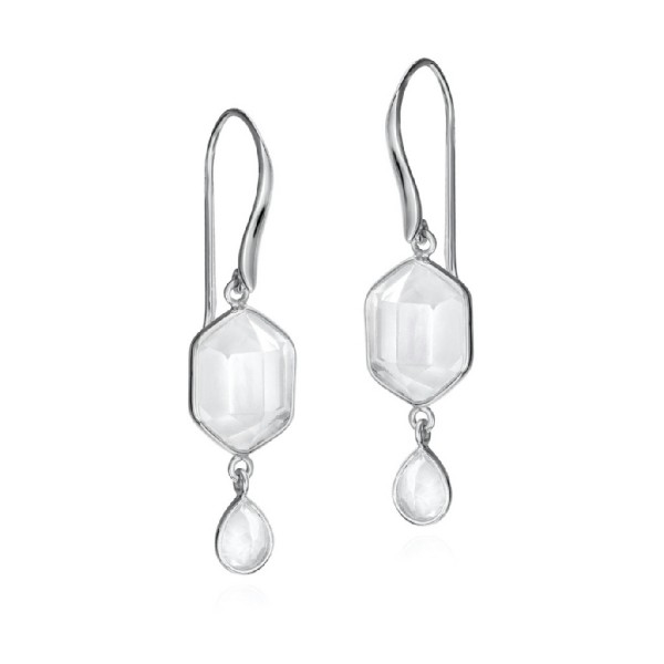 Herkimer quartz hook earrings in 925 sterling silver