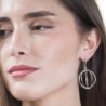 Interlocking Hoop Hook Earrings in Sterling Silver 925