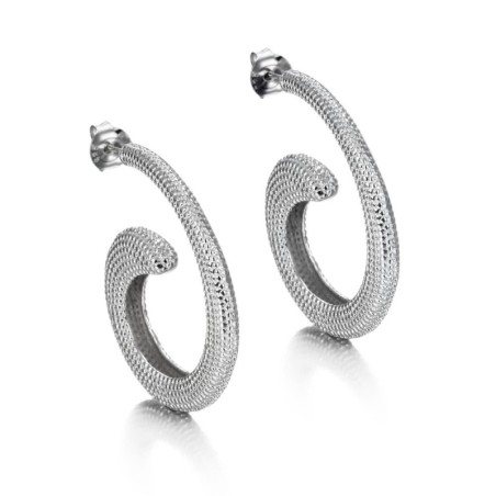Spiral Hoop Earrings in Sterling Silver 925