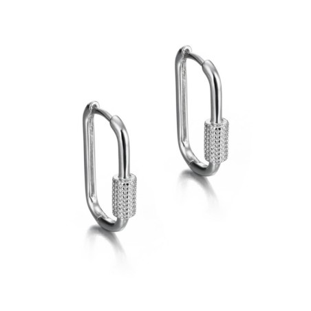 Pendientes geométricos Roll en plata de ley 925