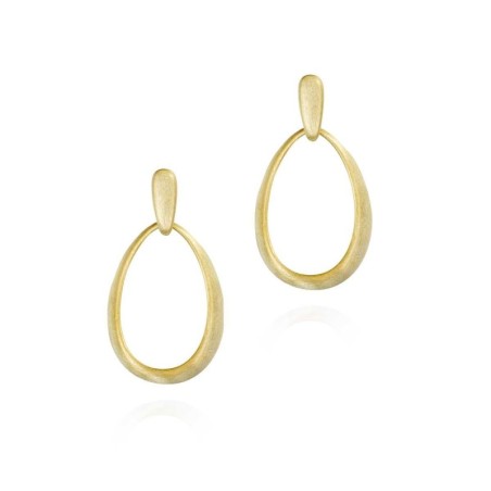 Pendientes ovalados de Plata con Baño de Oro