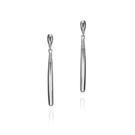 Modern long earrings in sterling silver 925