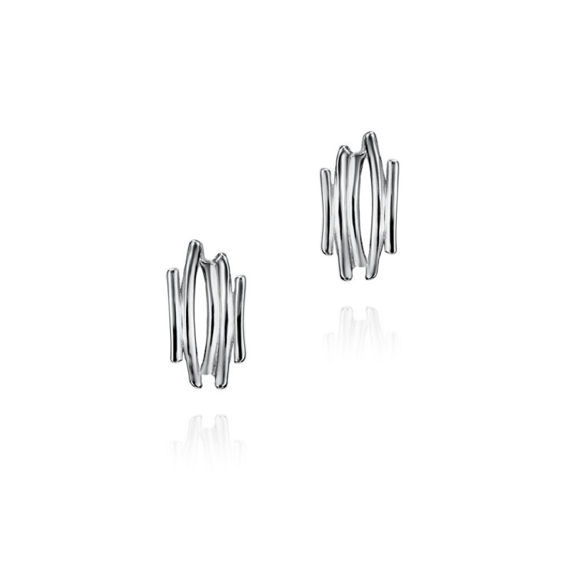 Pendientes midi de plata de ley motivo irregular