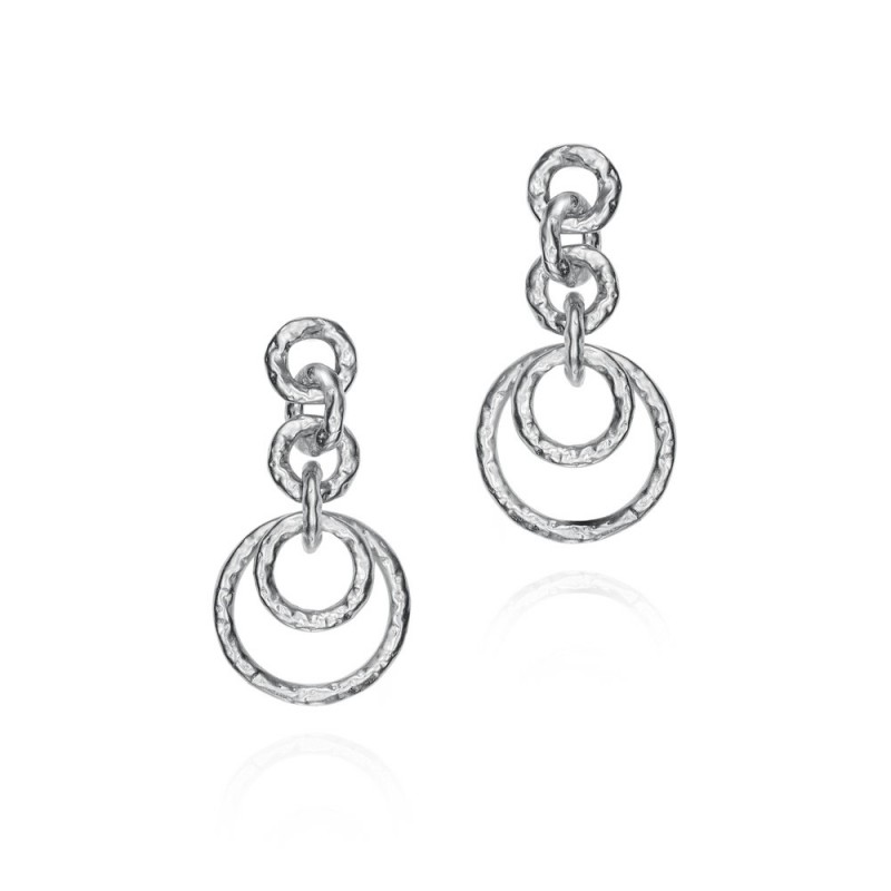 Pendientes con aros entrelazados en plata de ley 925
