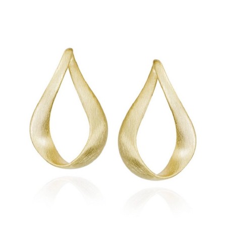 Pendientes LOVE de Plata. Baño de Oro 18k