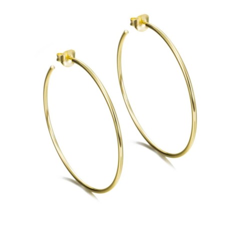 Thin hoop earrings in Gold vermeil