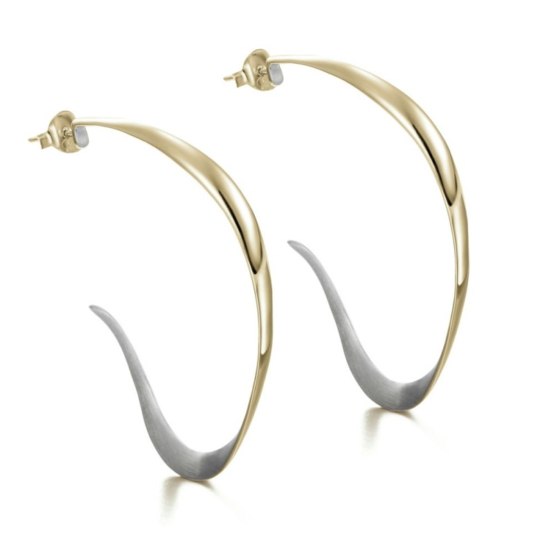 PENDIENTES VENICE de Plata. Baño Oro 18k