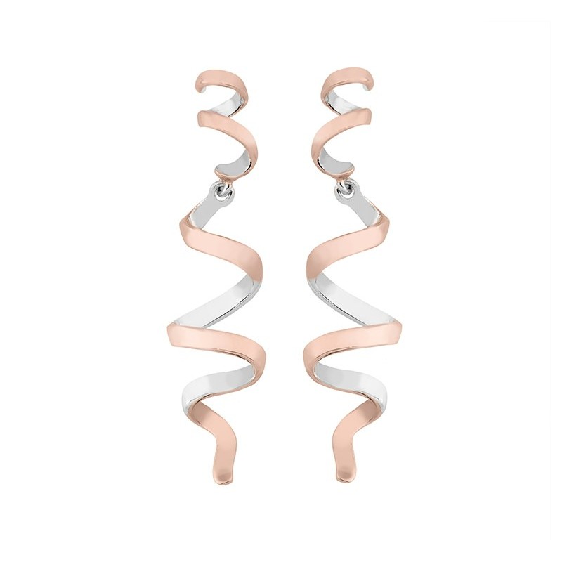 Pendientes CURLS de Plata. Baño de Oro 18k