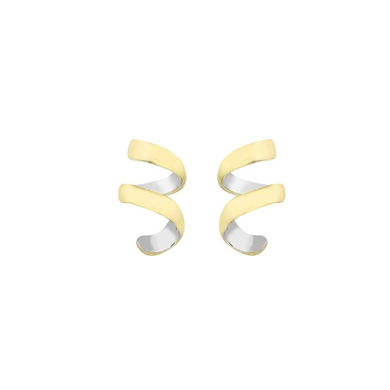Pendientes CURLS de Plata. Baño de Oro 18k