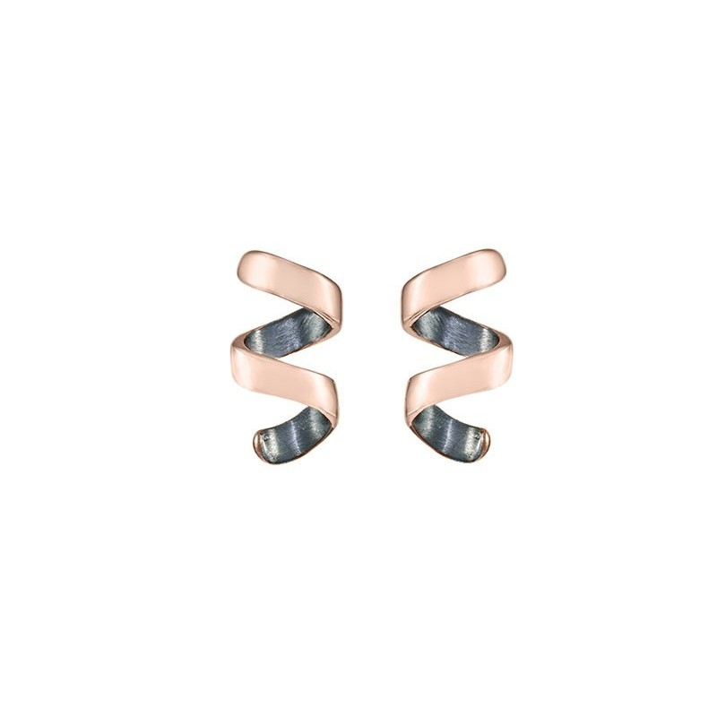 Pendientes CURLS de Plata. Baño de Oro 18k