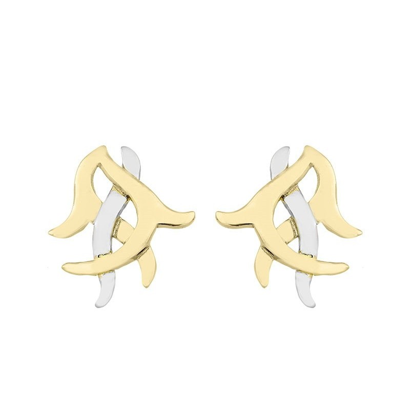 Pendientes ROOTS de Plata. Baño de Oro 18k